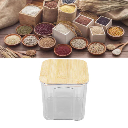 Airtight Food Storage Container Clear Food Storage Jar with Bamboo Lid for Noodles Flour Cereal Rice Tea Coffee Beans 900ml 10.7x11cm / 4.2x4.3in