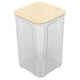 Airtight Food Storage Container Clear Food Storage Jar with Bamboo Lid for Noodles Flour Cereal Rice Tea Coffee Beans 1400ml 10.7x17cm / 4.2x6.7in