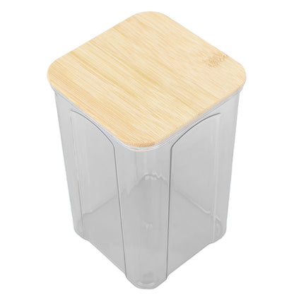Airtight Food Storage Container Clear Food Storage Jar with Bamboo Lid for Noodles Flour Cereal Rice Tea Coffee Beans 1400ml 10.7x17cm / 4.2x6.7in