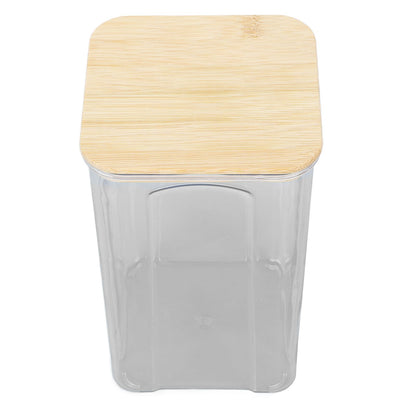 Airtight Food Storage Container Clear Food Storage Jar with Bamboo Lid for Noodles Flour Cereal Rice Tea Coffee Beans 1400ml 10.7x17cm / 4.2x6.7in