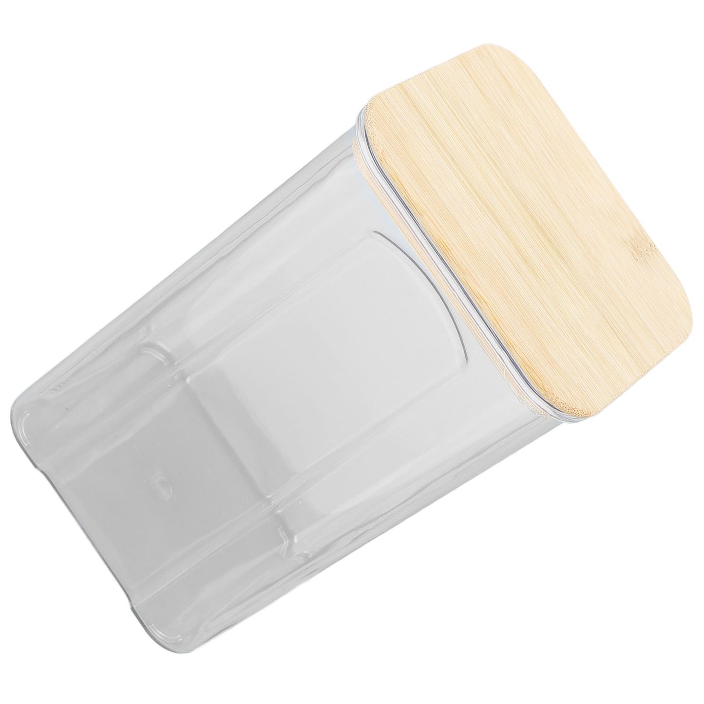 Airtight Food Storage Container Clear Food Storage Jar with Bamboo Lid for Noodles Flour Cereal Rice Tea Coffee Beans 1400ml 10.7x17cm / 4.2x6.7in