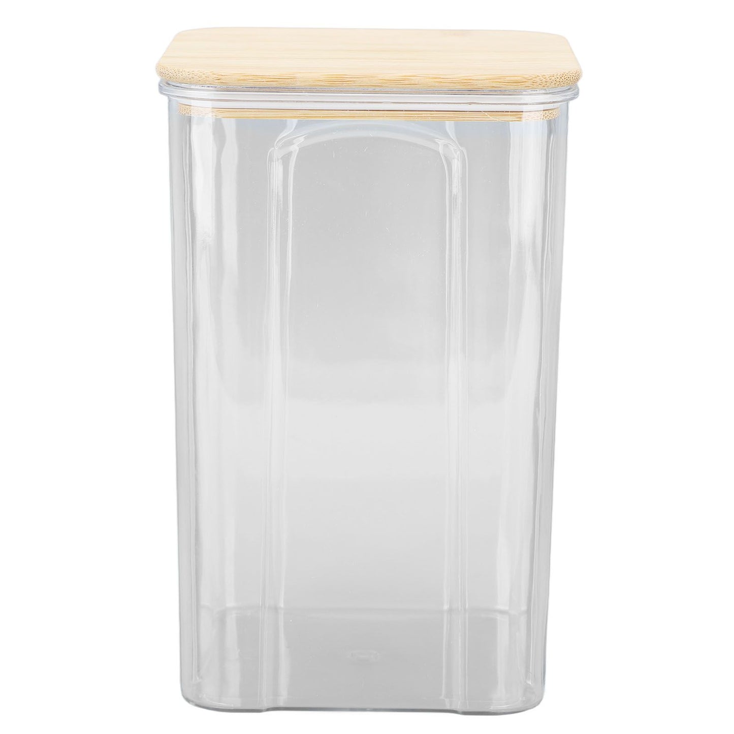 Airtight Food Storage Container Clear Food Storage Jar with Bamboo Lid for Noodles Flour Cereal Rice Tea Coffee Beans 1400ml 10.7x17cm / 4.2x6.7in