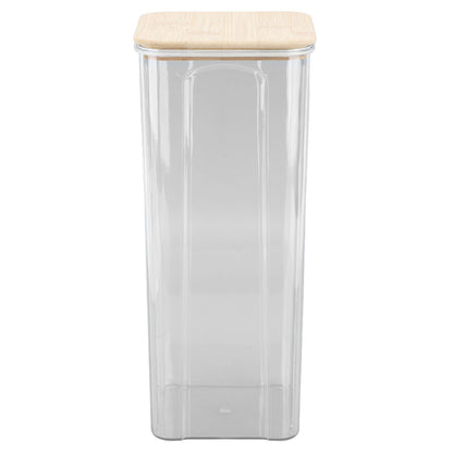 Airtight Food Storage Container Clear Food Storage Jar with Bamboo Lid for Noodles Flour Cereal Rice Tea Coffee Beans 2000ml 10.7x25.5cm / 4.2x10.0in
