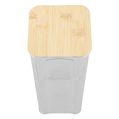 Airtight Food Storage Container Clear Food Storage Jar with Bamboo Lid for Noodles Flour Cereal Rice Tea Coffee Beans 2000ml 10.7x25.5cm / 4.2x10.0in