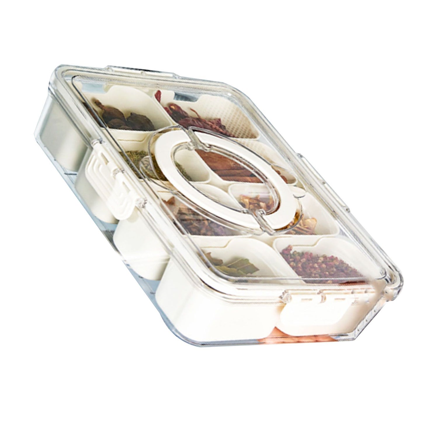 Plastic Storage Box Multi Grids Fridge Food Divider Box for Dumpling Vegetable Fruit Seasoning Large 8 Grids