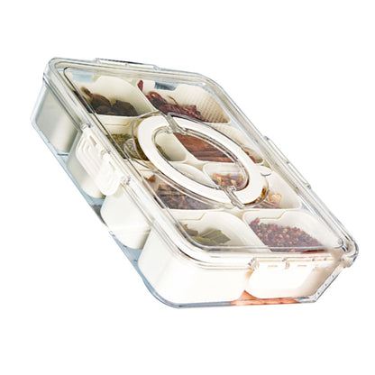 Plastic Storage Box Multi Grids Fridge Food Divider Box for Dumpling Vegetable Fruit Seasoning Large 8 Grids