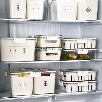 Plastic Storage Box Multi Grids Fridge Food Divider Box for Dumpling Vegetable Fruit Seasoning Large 8 Grids