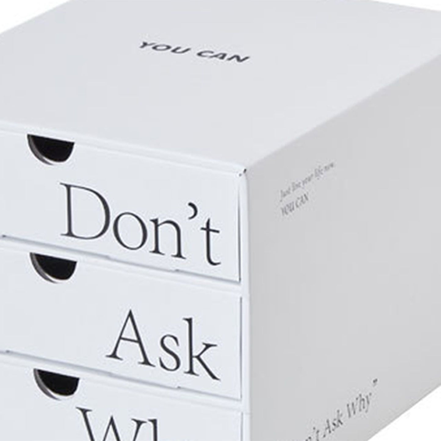 Desk Organizer with Drawer Corrugated Paper 3 Tier Desktop Storage Box for Home Dorm Office White