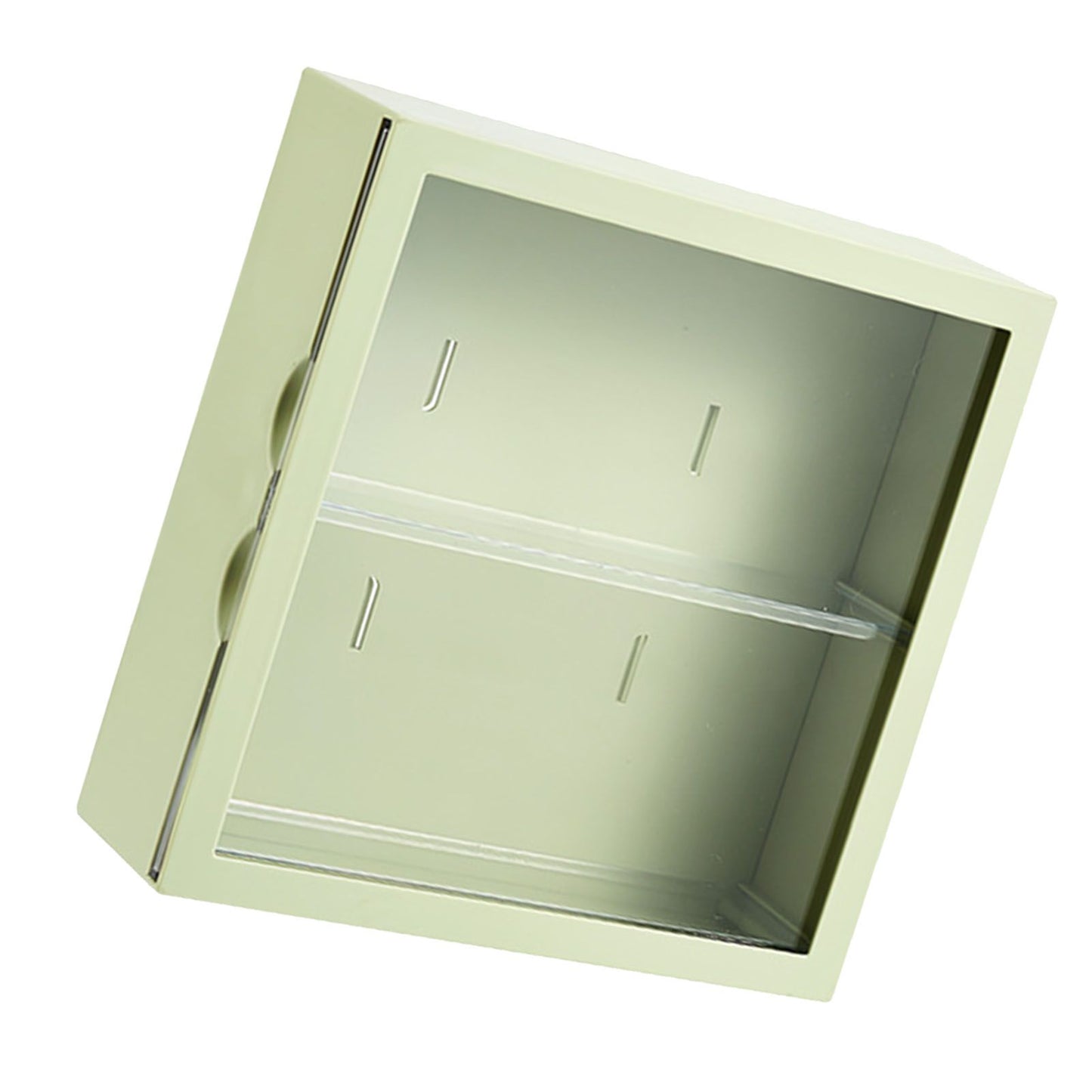 Wall Mounted Showcase Blind Box Figures Display Case Handicraft Storage Display Rack Dust Proof Doll Toy Storage Box Avocado Green