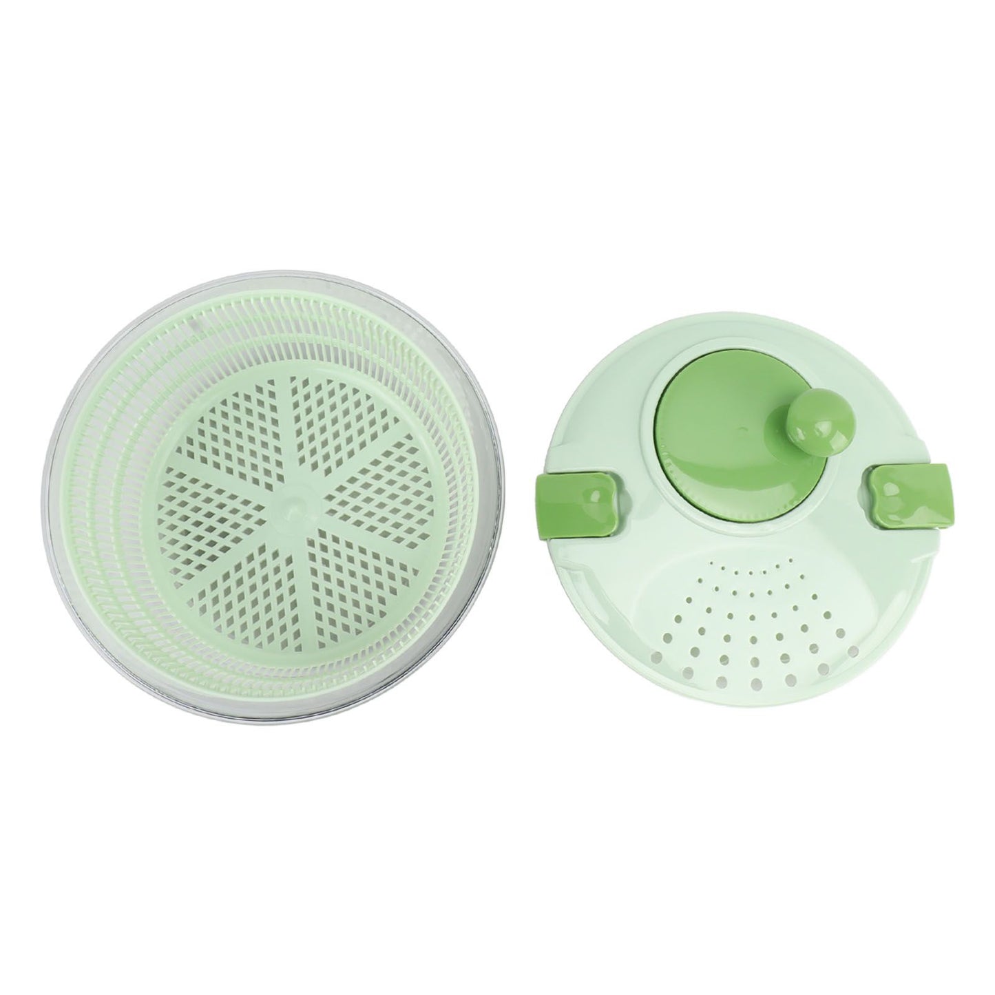 Salad Spinner Plastic Time Saving Fast Mixing Washable Rotatable Veggie Washer for Kitchen Green