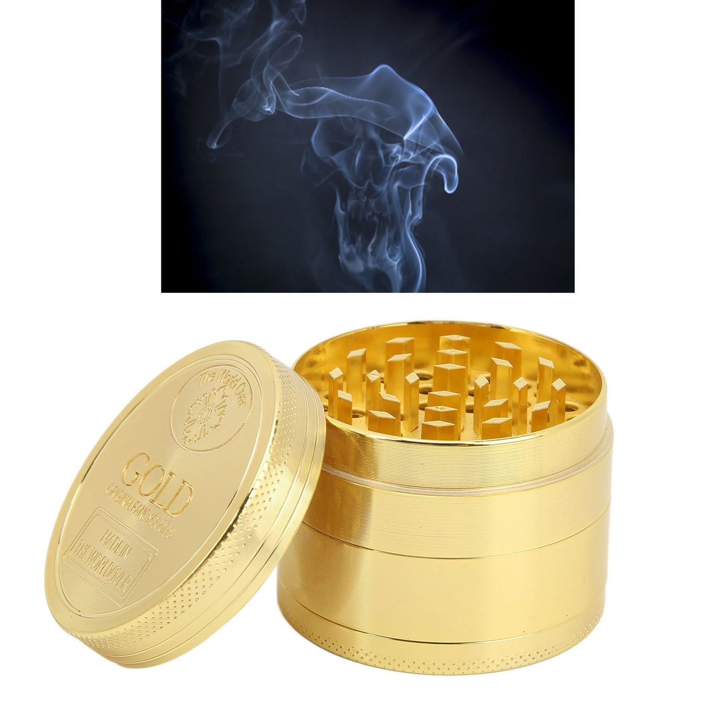 Manual Spice Grinder 4 Layers Aluminum Alloy Magnetic Lid Small Light Hand Spice Grinder for Tobacco Home Travel 50MM