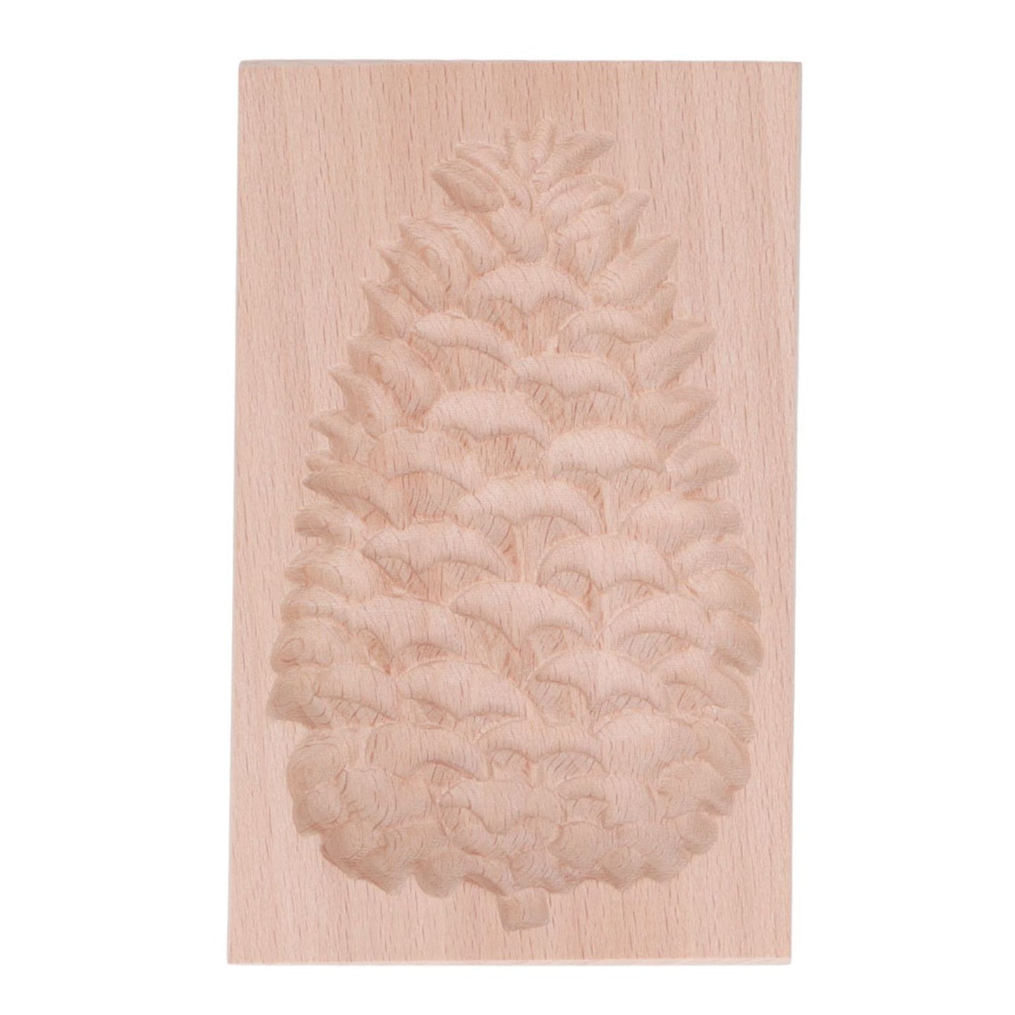 Wooden Cookie Mould Beechwood Reusable Washable Biscuit Press Stamp Mold for Kitchen Baking Pine Cone