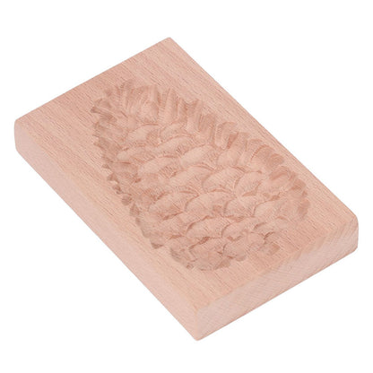 Wooden Cookie Mould Beechwood Reusable Washable Biscuit Press Stamp Mold for Kitchen Baking Pine Cone