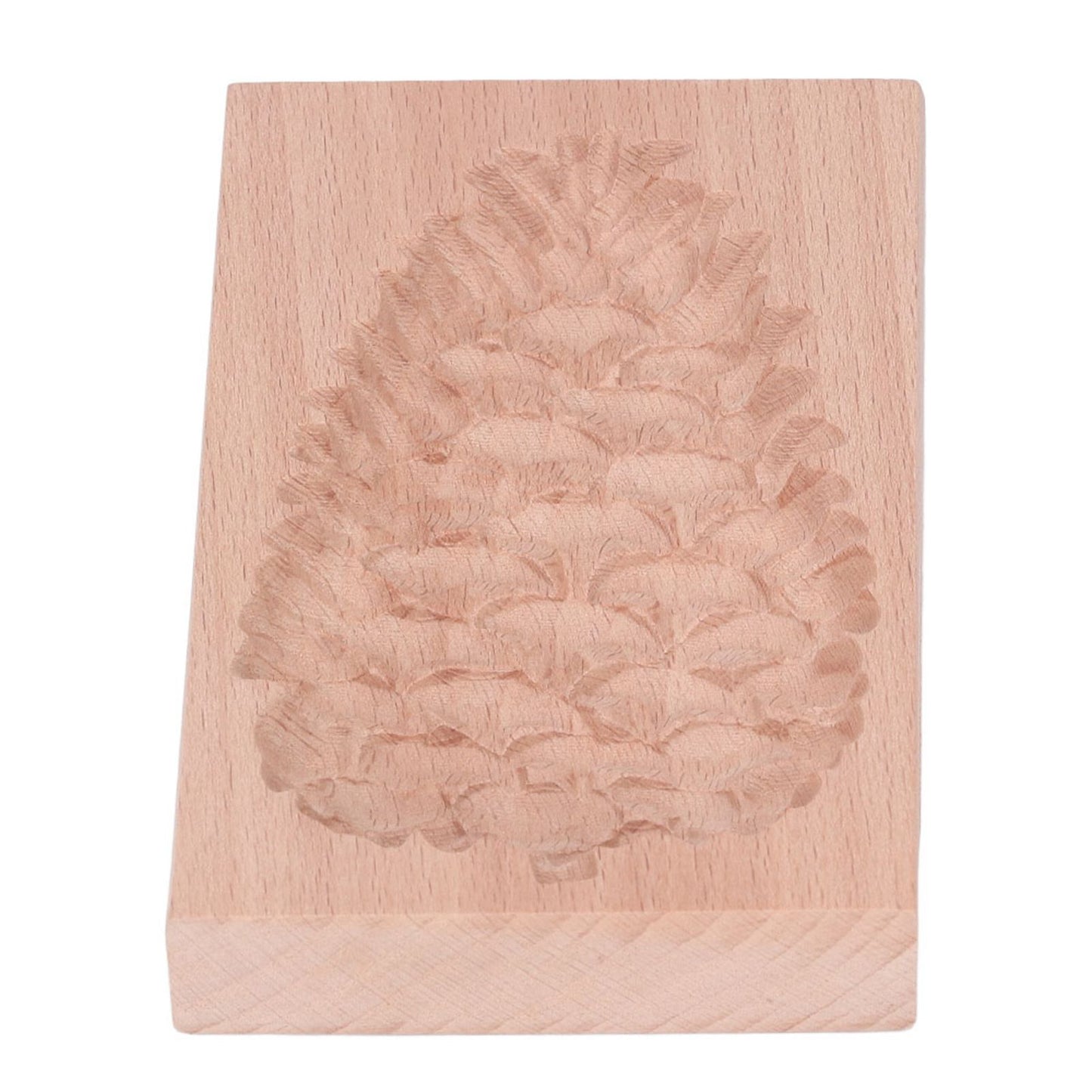 Wooden Cookie Mould Beechwood Reusable Washable Biscuit Press Stamp Mold for Kitchen Baking Pine Cone