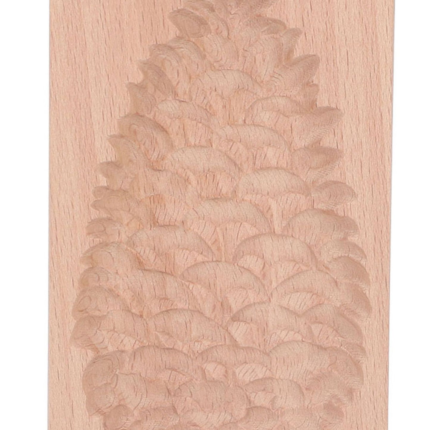 Wooden Cookie Mould Beechwood Reusable Washable Biscuit Press Stamp Mold for Kitchen Baking Pine Cone