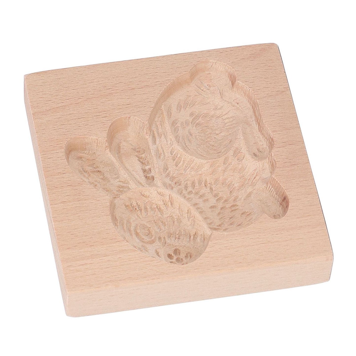 Wooden Cookie Mould Beechwood Reusable Washable Biscuit Press Stamp Mold for Kitchen Baking Rabbit