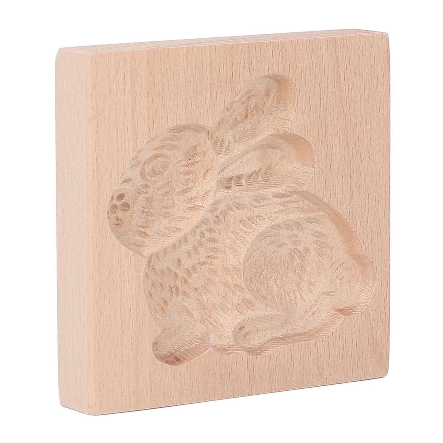 Wooden Cookie Mould Beechwood Reusable Washable Biscuit Press Stamp Mold for Kitchen Baking Rabbit