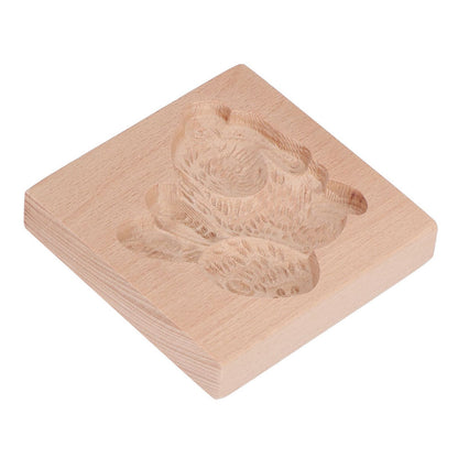 Wooden Cookie Mould Beechwood Reusable Washable Biscuit Press Stamp Mold for Kitchen Baking Rabbit