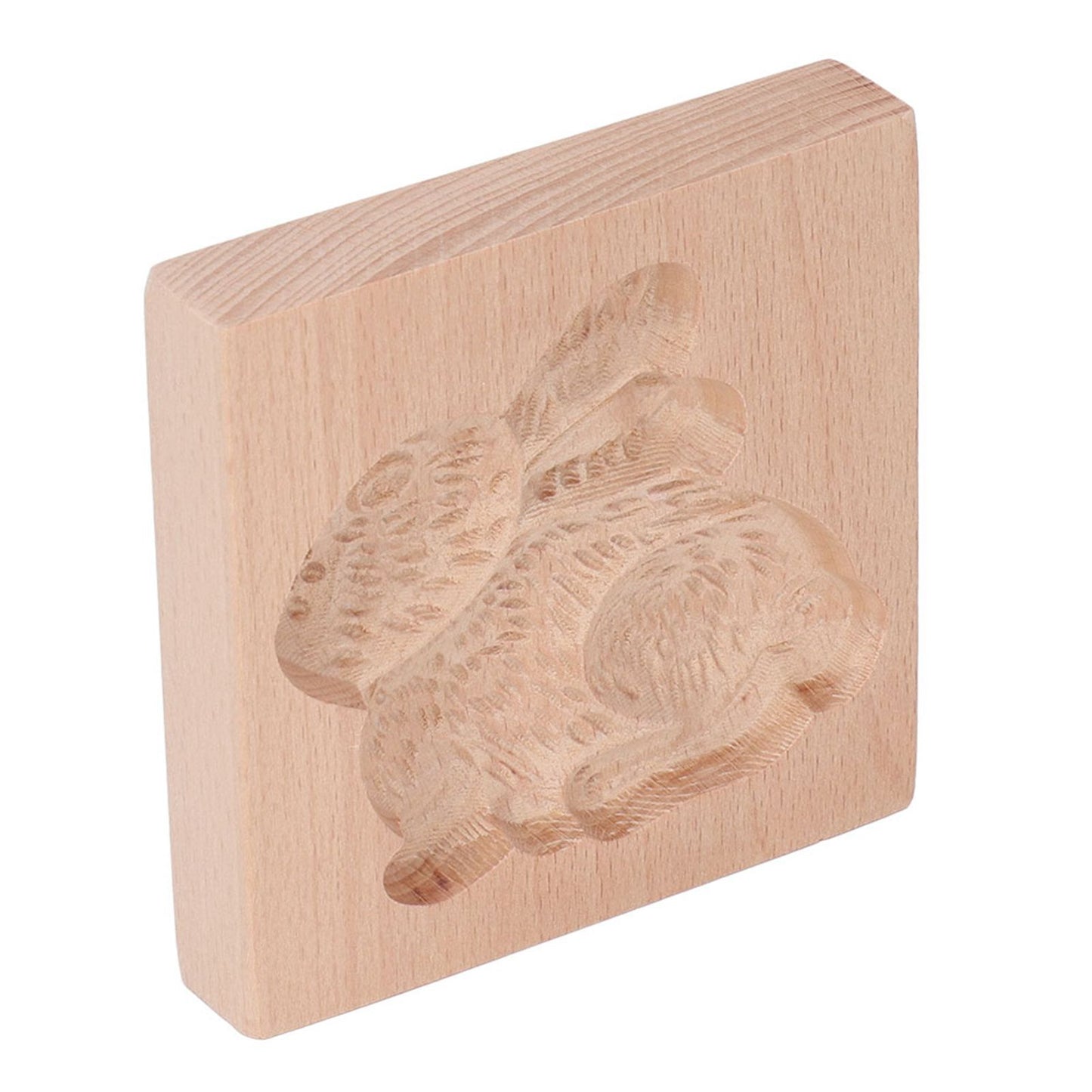Wooden Cookie Mould Beechwood Reusable Washable Biscuit Press Stamp Mold for Kitchen Baking Rabbit