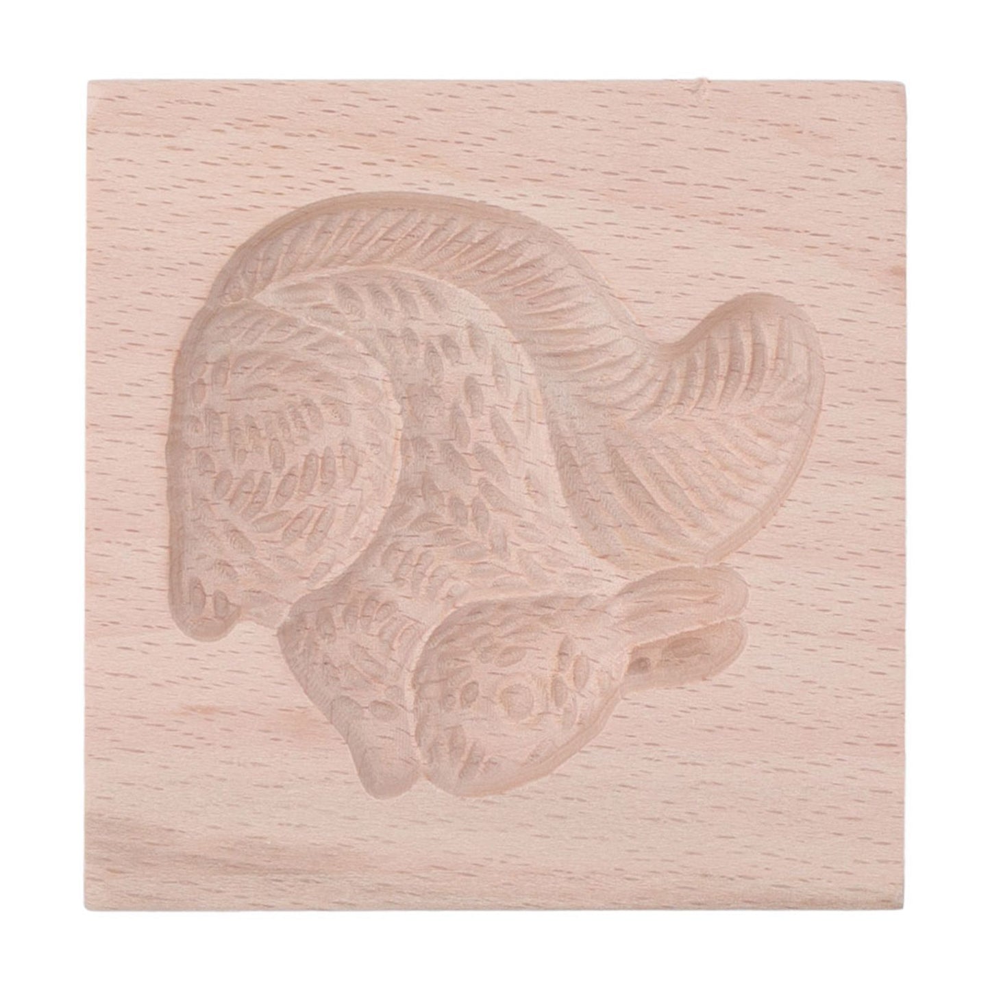 Wooden Cookie Mould Beechwood Reusable Washable Biscuit Press Stamp Mold for Kitchen Baking Squirrel