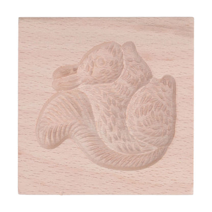 Wooden Cookie Mould Beechwood Reusable Washable Biscuit Press Stamp Mold for Kitchen Baking Squirrel