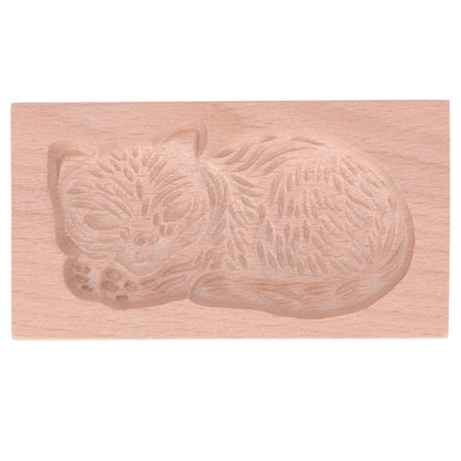 Animal Cookie Mold Lovely Vivid Wooden Biscuit Press Stamp Easy Demoulding Smoothly Cookie Mold Cat