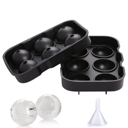 Ice Cube Tray 6 Grids Easy Release Silicone Square and Round with Lid Ice Cube Maker Mold for Freezer