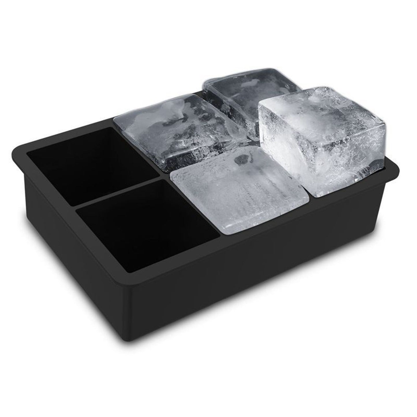 Ice Cube Tray 6 Grids Easy Release Silicone Square and Round with Lid Ice Cube Maker Mold for Freezer