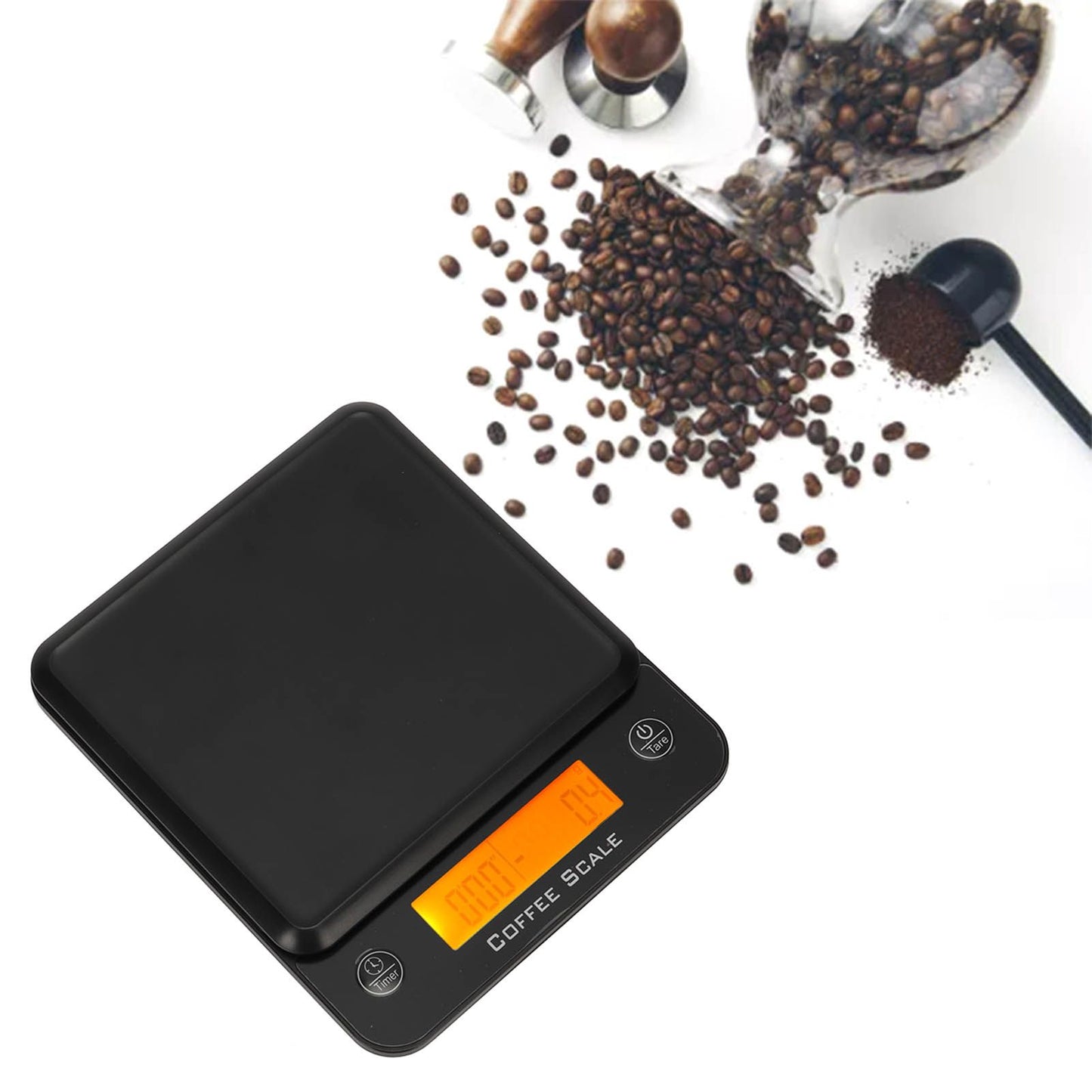 Coffee Scale Kitchen Electronic LCD Display Automatic Timing for Food Baking 0.1g 3kg
