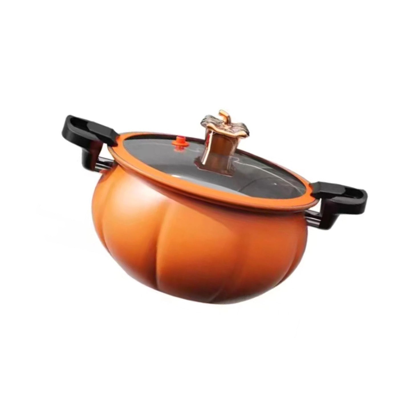 Medical Stone Soup Pot Large Capacity Excellent Sealing Saucepan Anti Scald Silicone Cover Multi Purpose Stockpot Orange 24cm/9.4in