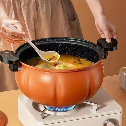 Medical Stone Soup Pot Large Capacity Excellent Sealing Saucepan Anti Scald Silicone Cover Multi Purpose Stockpot Orange 24cm/9.4in