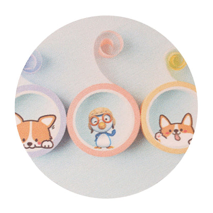 Round Cartoon Diatom Mud Coaster Water Absorbent Coaster Cutlery Insulation Anti Scalding Pad Marble Table Decor Flying Penguin
