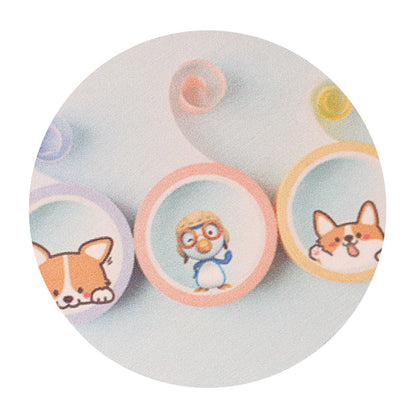 Round Cartoon Diatom Mud Coaster Water Absorbent Coaster Cutlery Insulation Anti Scalding Pad Marble Table Decor Flying Penguin