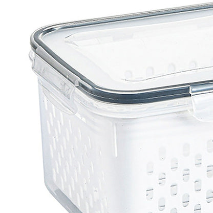 Drain Storage Basket Box Transparent Fruit Vegetable Storage Container for Kitchen Supplies 3300ML