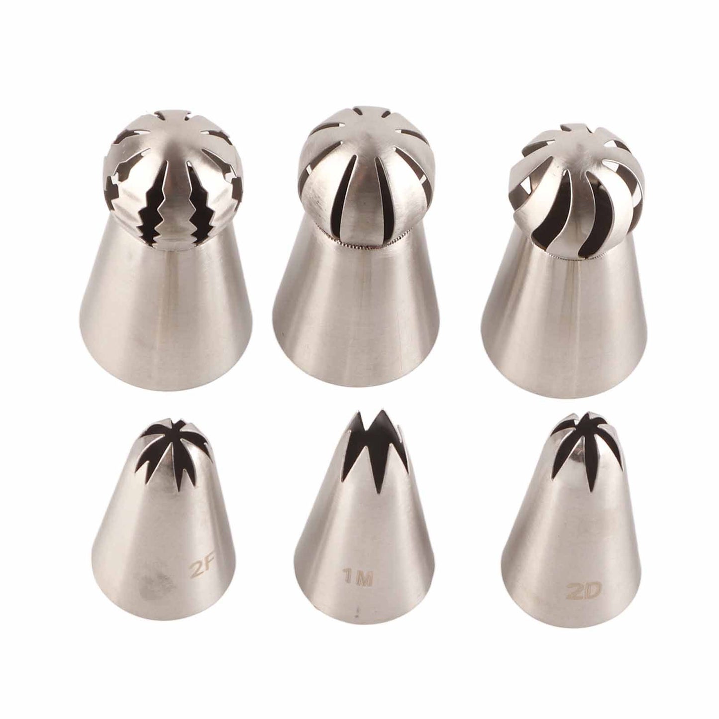 6PCS Baking Tip Stainless Steel Decorating Pastry Piping Nozzle Set for Cake Cupcake