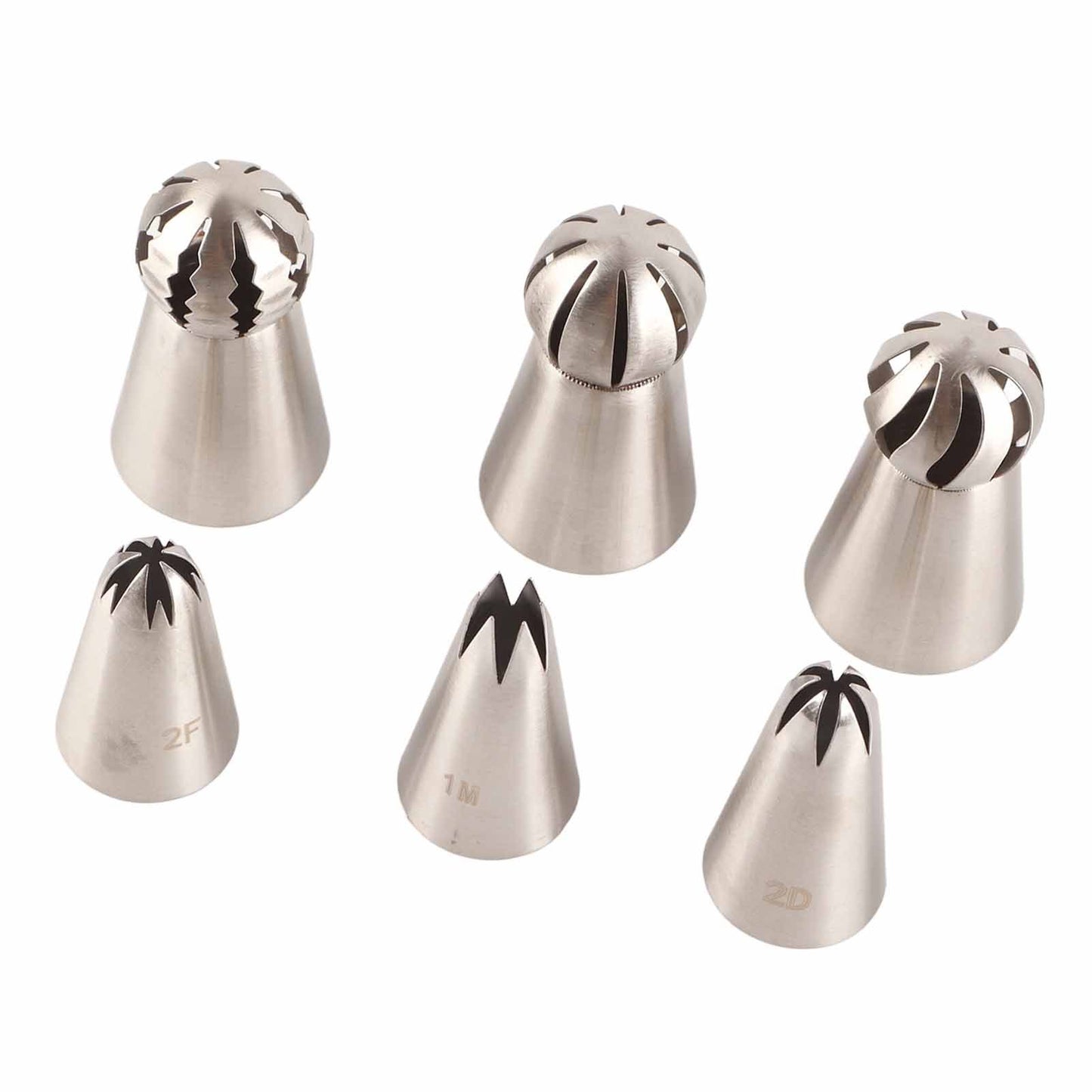 6PCS Baking Tip Stainless Steel Decorating Pastry Piping Nozzle Set for Cake Cupcake