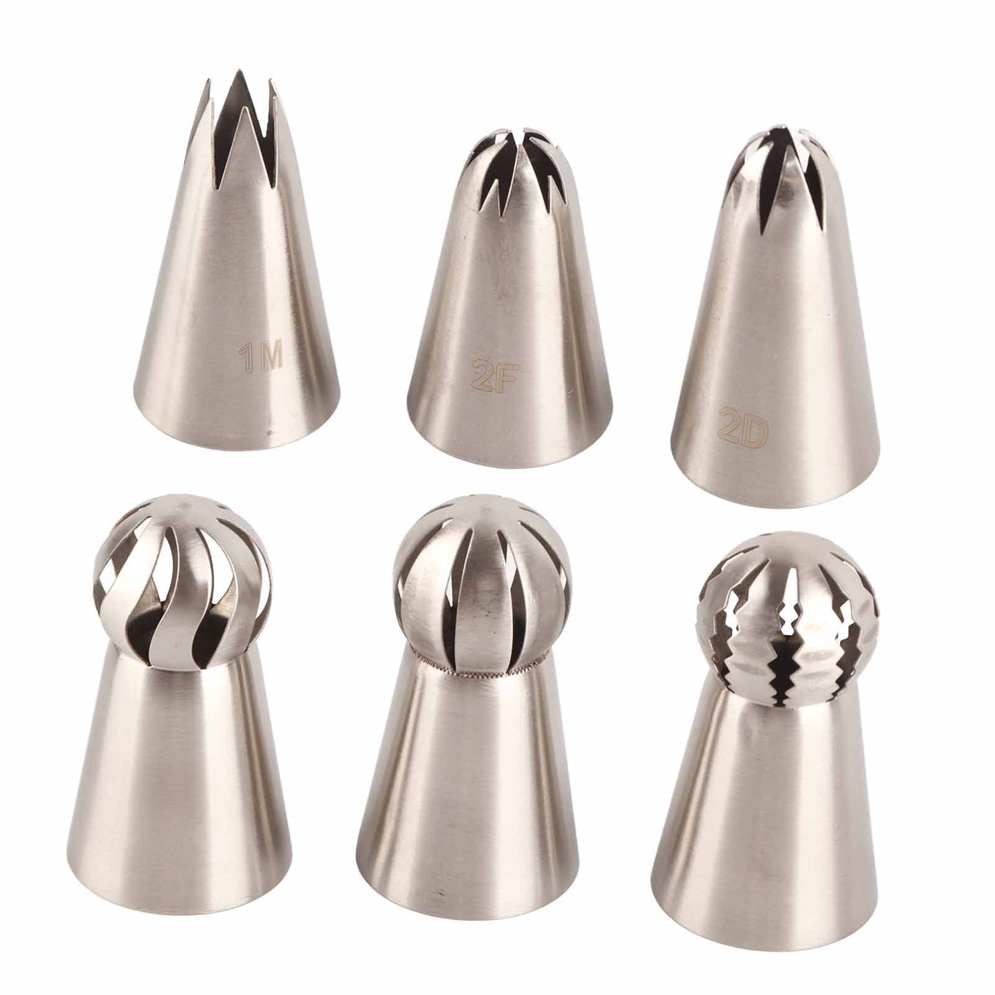 6PCS Baking Tip Stainless Steel Decorating Pastry Piping Nozzle Set for Cake Cupcake