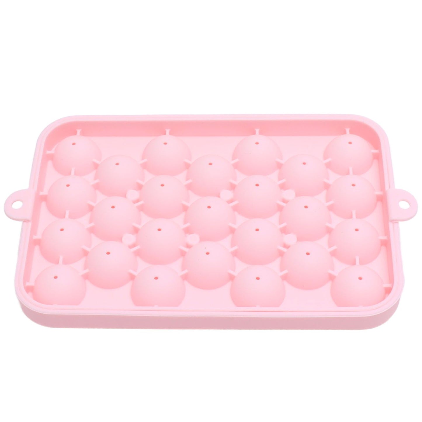 25 Grid Ice Cube Tray Easy Release Silicone Ice Ball Maker Mold Mini Round Ice Sphere Tray with Lid Pink