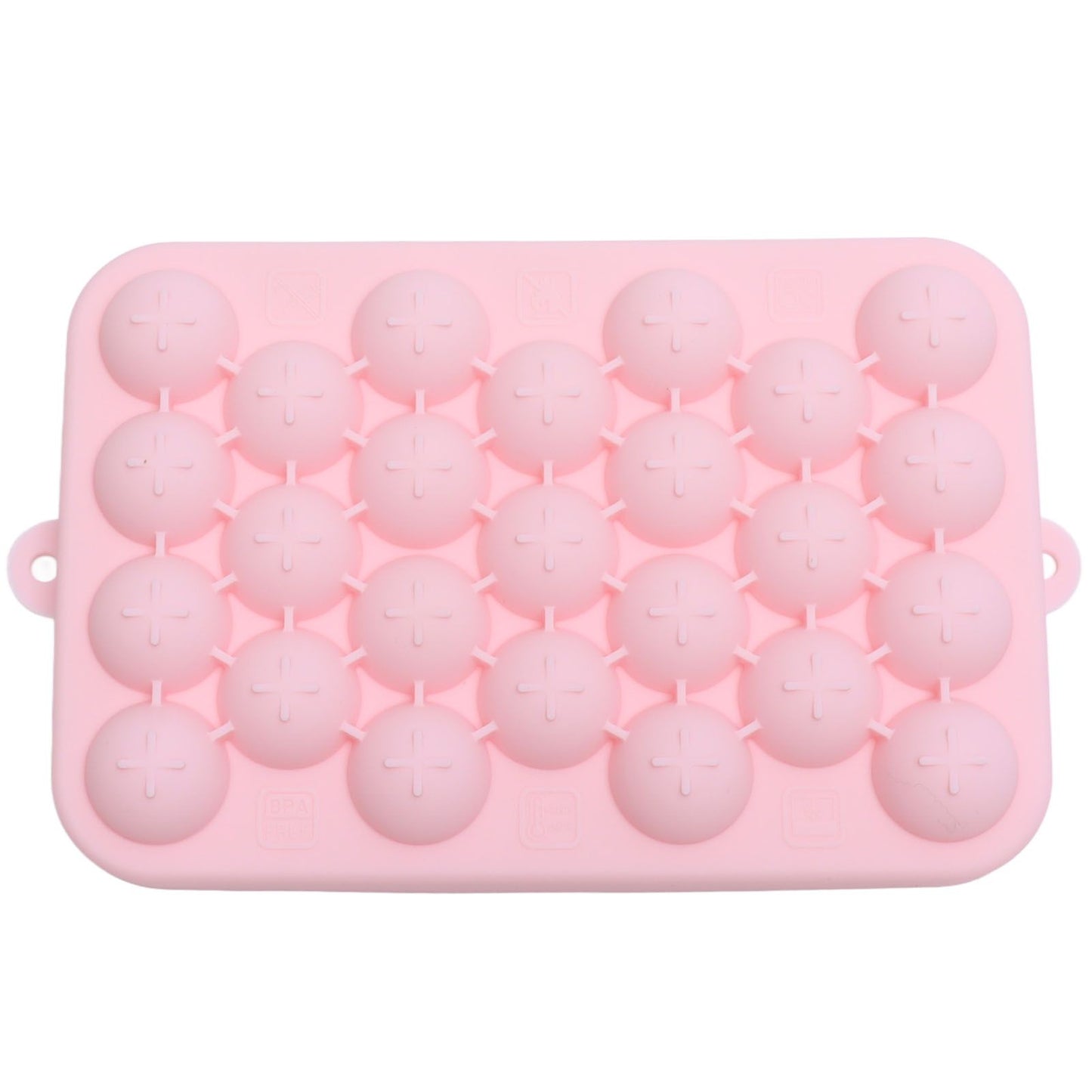 25 Grid Ice Cube Tray Easy Release Silicone Ice Ball Maker Mold Mini Round Ice Sphere Tray with Lid Pink