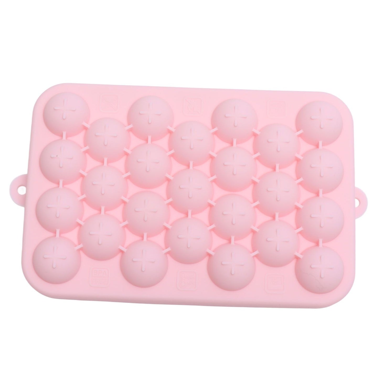 25 Grid Ice Cube Tray Easy Release Silicone Ice Ball Maker Mold Mini Round Ice Sphere Tray with Lid Pink