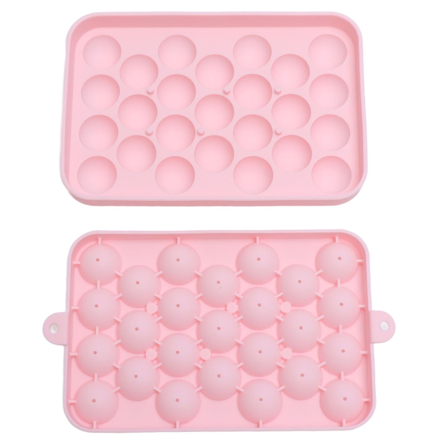 25 Grid Ice Cube Tray Easy Release Silicone Ice Ball Maker Mold Mini Round Ice Sphere Tray with Lid Pink