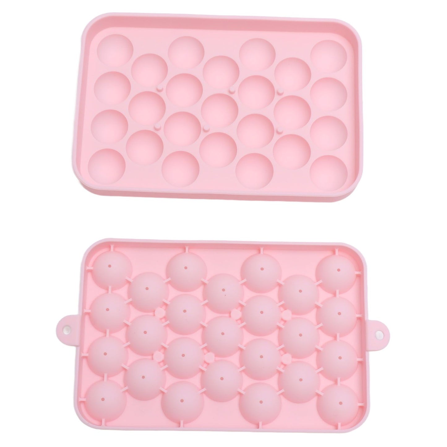 25 Grid Ice Cube Tray Easy Release Silicone Ice Ball Maker Mold Mini Round Ice Sphere Tray with Lid Pink