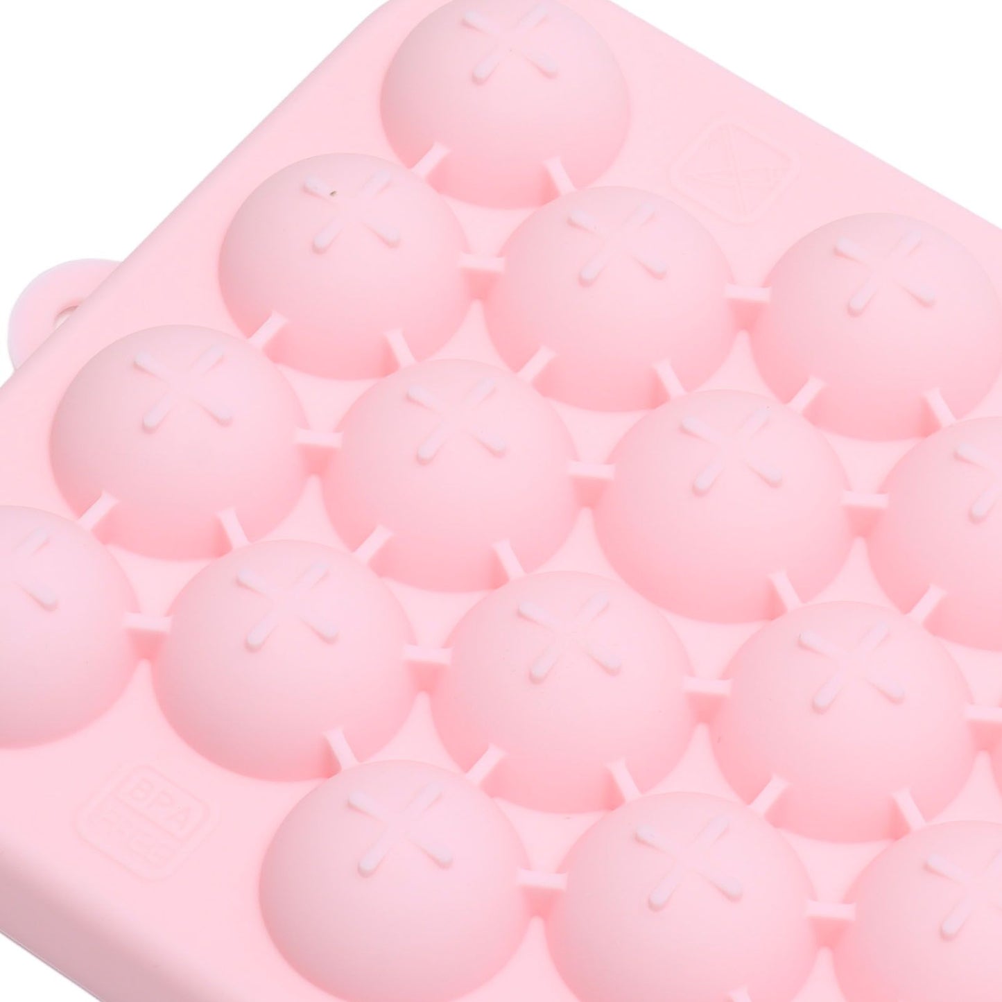 25 Grid Ice Cube Tray Easy Release Silicone Ice Ball Maker Mold Mini Round Ice Sphere Tray with Lid Pink