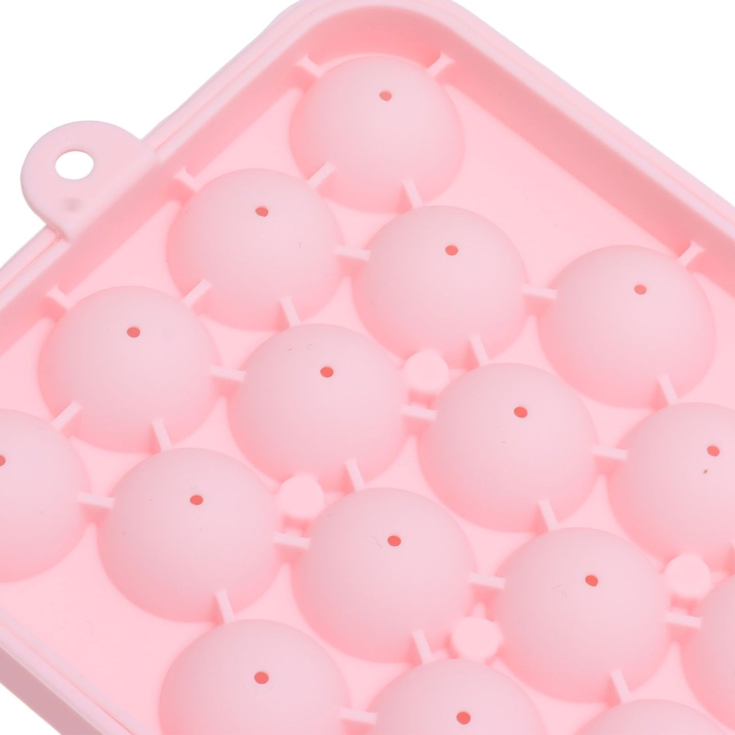 25 Grid Ice Cube Tray Easy Release Silicone Ice Ball Maker Mold Mini Round Ice Sphere Tray with Lid Pink
