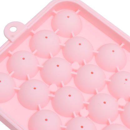 25 Grid Ice Cube Tray Easy Release Silicone Ice Ball Maker Mold Mini Round Ice Sphere Tray with Lid Pink