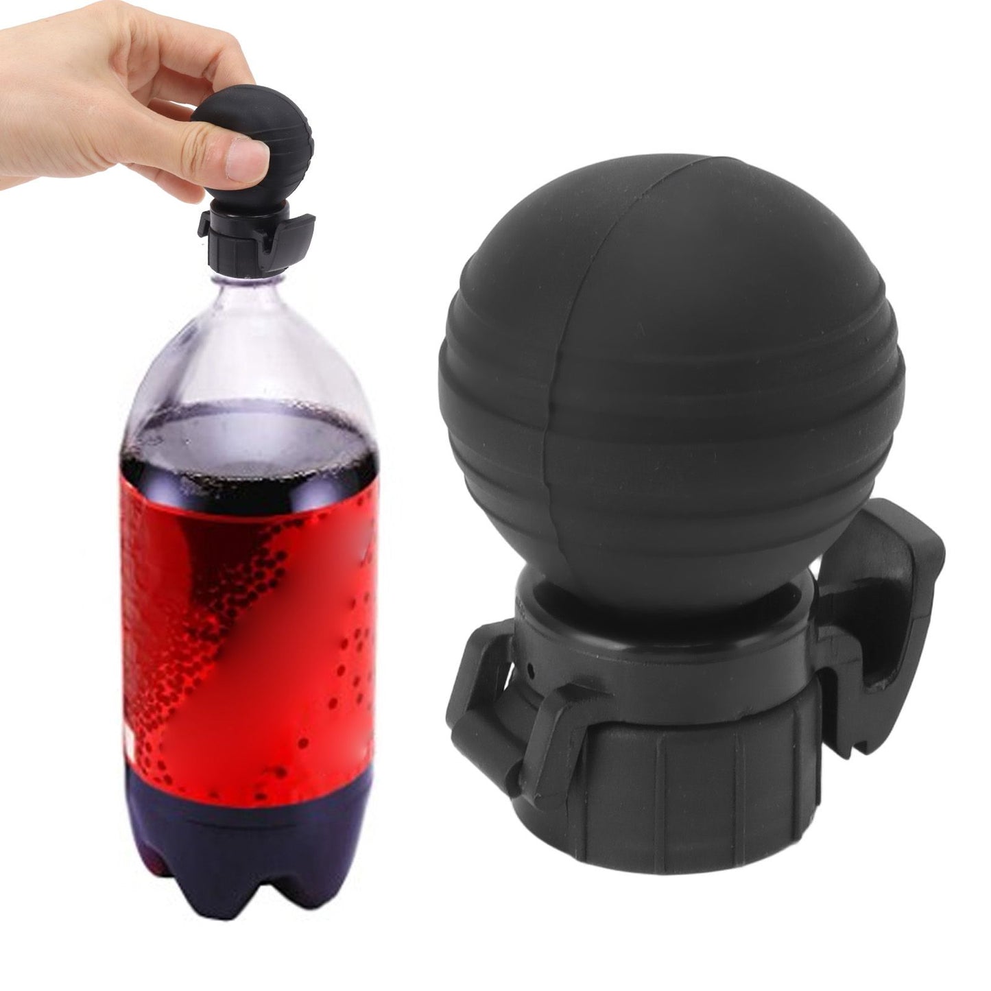 Soda Bottle Lid Silicone Leak Proof Carbonated Drink Air Pump Lid Fizz Keeper Pump Cap Saver Stopper Lids Black