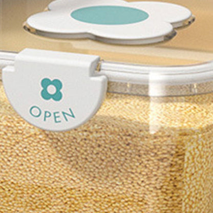 Rice Container Airtight Grain Food Storage Box Transparent with Cover for Home Kitchen Transparent 5kg / 11.02lb