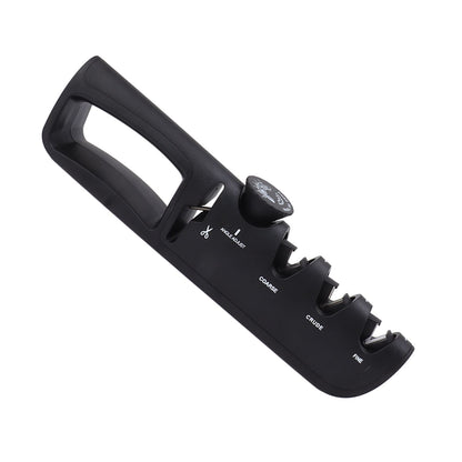 Adjustable Knife Sharpener 4 in 1 Black Sharp Adjustable Kitchen Knife Sharpener for Home Restaurant