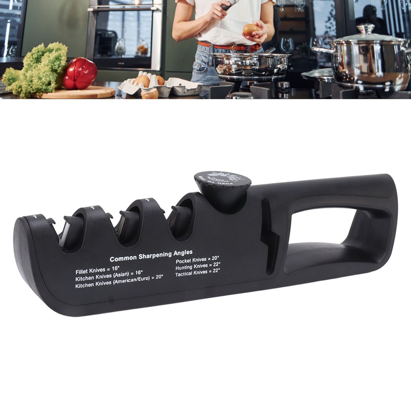 Adjustable Knife Sharpener 4 in 1 Black Sharp Adjustable Kitchen Knife Sharpener for Home Restaurant