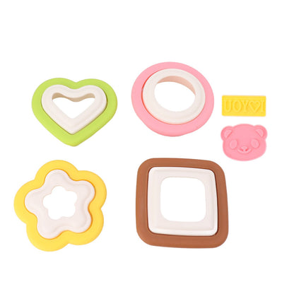 10Pcs Sandwich Cutter Mold Set Detachable Flower Heart Round Shape Baking Toast Biscuits Mould for Kitchen